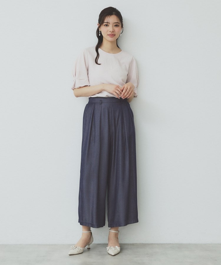 シャンブレータックガウチョパンツ【洗濯機可・接触冷感】(6~9 シャンブレータックガウチョパンツ【洗濯機可・接触冷感】(6~9