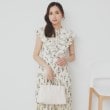 インデックス(index)の《美人百花掲載》フリルプリーツ花柄ワンピース【洗濯機洗い可/イージーアイロン/防シワ】 ライトイエロー(130)