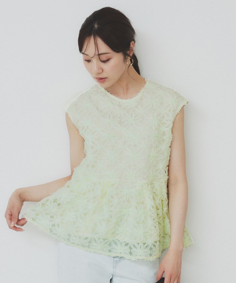 インデックス(index)のフラワーチュール刺繍ペプラムブラウス【洗える】5