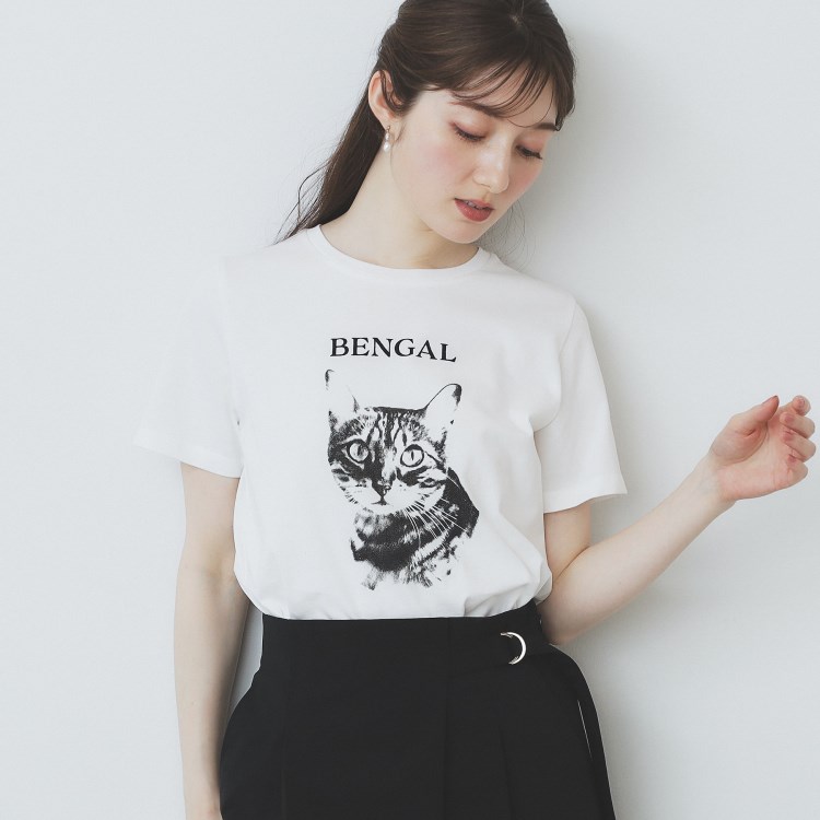 インデックス(index)のねこプリントTシャツ【洗濯機洗い可】 Ｔシャツ