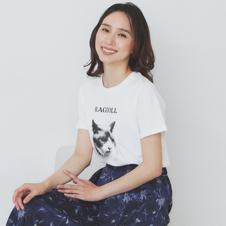 インデックス(index)のねこプリントTシャツ【洗濯機洗い可】 Ｔシャツ