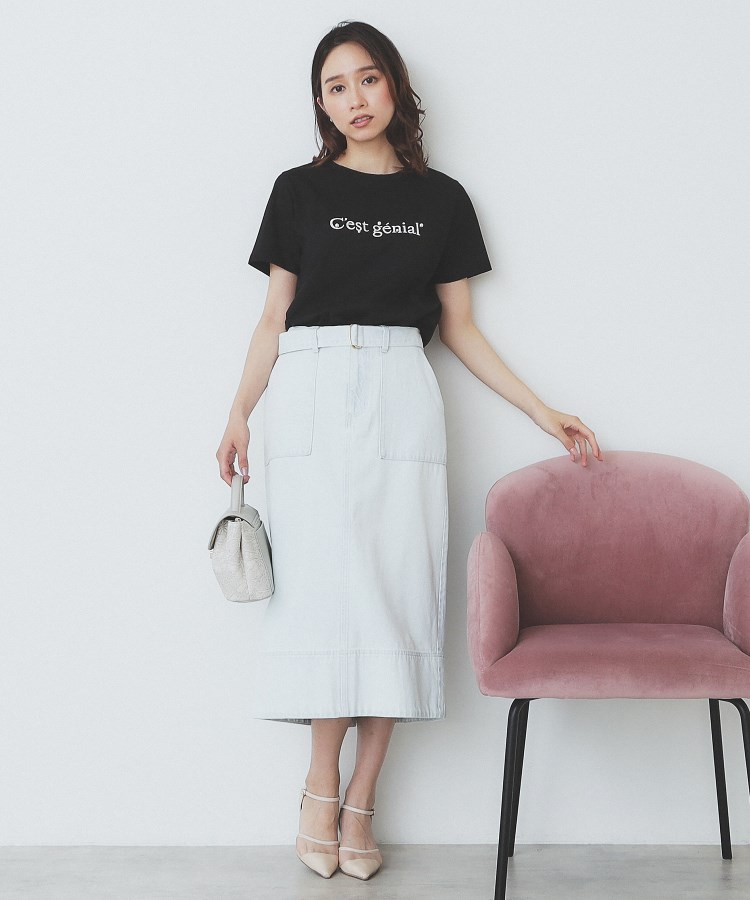 インデックス(index)のパール調刺繍ロゴTシャツ【汗ジミ防止/吸水速乾/接触冷感/UVケア/洗濯機洗い可】9