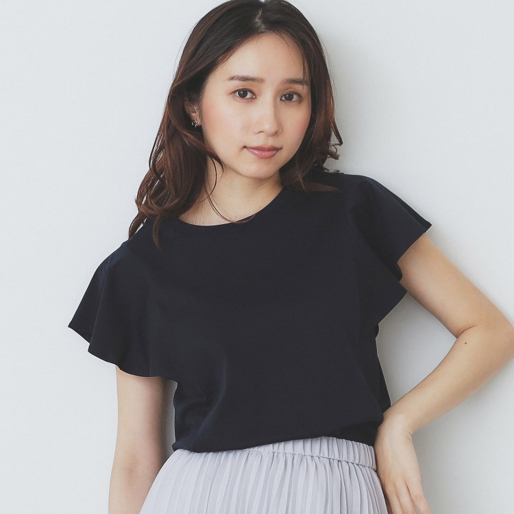 インデックス(index)の《美人百花掲載/XS-3Lサイズ》フレアスリーブバックシャントップス【接触冷感/UVケア/洗濯機洗い可】 カットソー