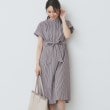 インデックス(index)の《XS-LLサイズ》マルチストライプシャツワンピース【洗濯機洗い可/イージーアイロン/防シワ】 ボルドー(364)