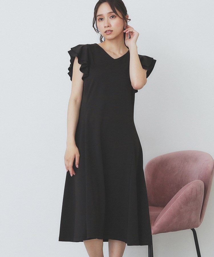 インデックス(index)の《5色展開/S-LLサイズ》シルケットVネックフレアワンピース【接触冷感/UVケア/洗濯機洗い可】13