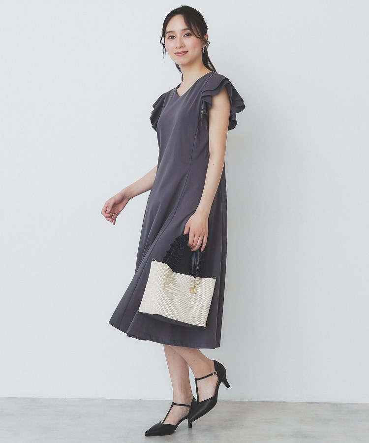 インデックス(index)の《5色展開/S-LLサイズ》シルケットVネックフレアワンピース【接触冷感/UVケア/洗濯機洗い可】21