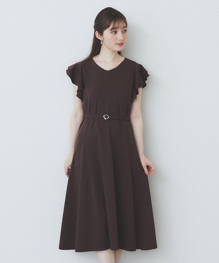 インデックス(index)の《5色展開/S-LLサイズ》シルケットVネックフレアワンピース【接触冷感/UVケア/洗濯機洗い可】31
