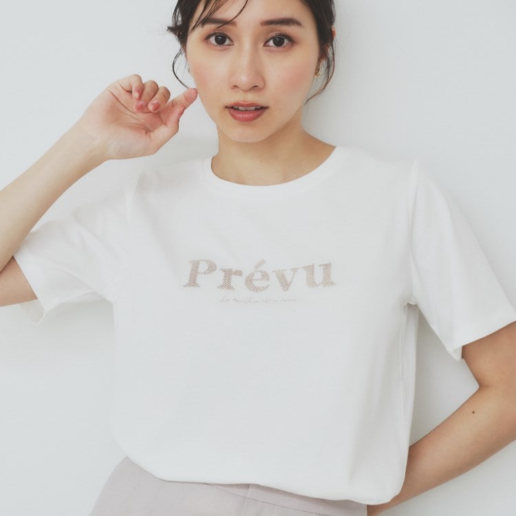 インデックス(index)のスパンコール刺繍ロゴTシャツ【洗濯機洗い可/接触冷感/UVケア】 Ｔシャツ