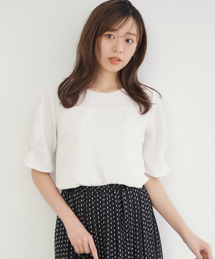 新色追加》タックスリーブブラウス【洗濯機洗い可/吸水速乾/防 新色追加》タックスリーブブラウス【洗濯機洗い可/吸水速乾/防