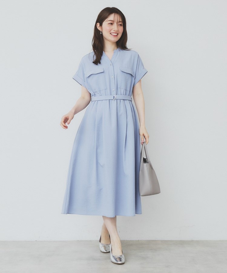 6color/XS-LLsize》ダブルポケットスキッパーシャツワンピース