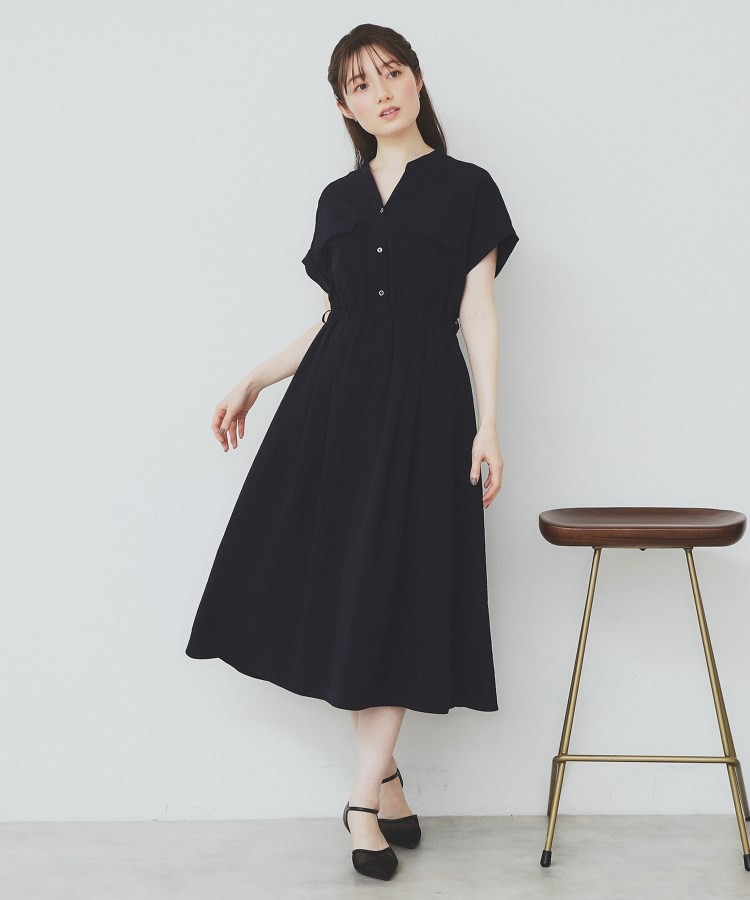インデックス(index)の《6色展開/XS-LLサイズ》ダブルポケットスキッパーシャツワンピース【洗濯機洗い可/抗ピル/吸水速乾/防シワ】47