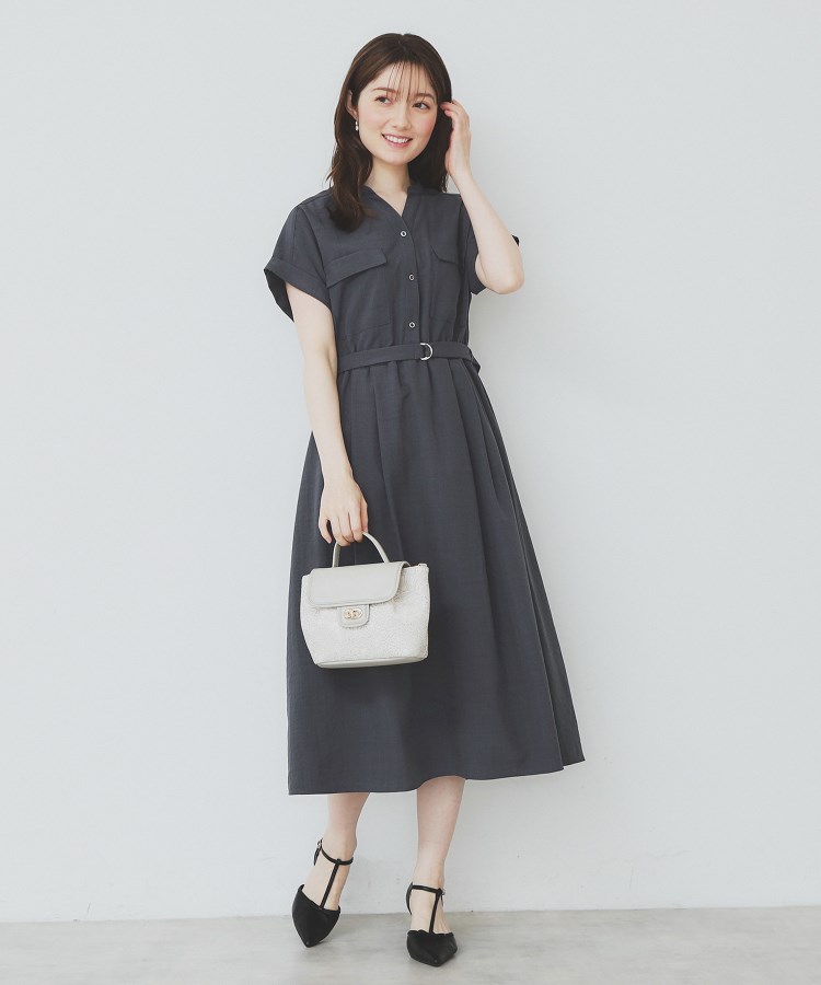 インデックス(index)の《6色展開/XS-LLサイズ》ダブルポケットスキッパーシャツワンピース【洗濯機洗い可/抗ピル/吸水速乾/防シワ】58