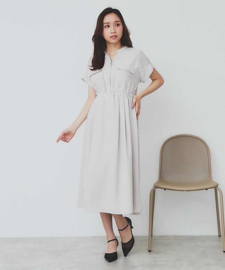 インデックス(index)の《6色展開/XS-LLサイズ》ダブルポケットスキッパーシャツワンピース【洗濯機洗い可/抗ピル/吸水速乾/防シワ】74