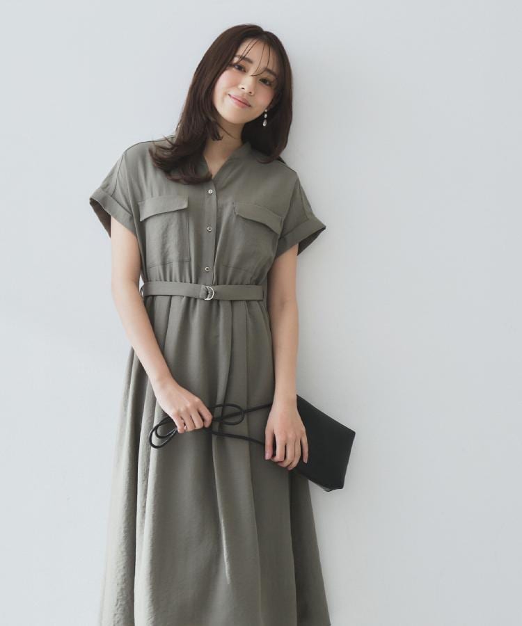 6color/XS-LLsize》ダブルポケットスキッパーシャツワンピース 6color/XS-LLsize》ダブルポケットスキッパーシャツワンピース