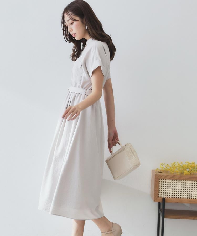 インデックス(index)の《6色展開/XS-LLサイズ》ダブルポケットスキッパーシャツワンピース【洗濯機洗い可/抗ピル/吸水速乾/防シワ】64