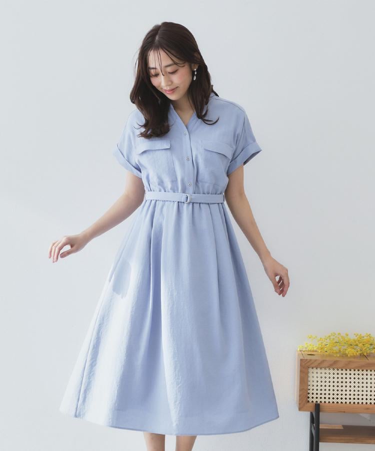 6color/XS-LLsize》ダブルポケットスキッパーシャツワンピース 6color/XS-LLsize》ダブルポケットスキッパーシャツワンピース