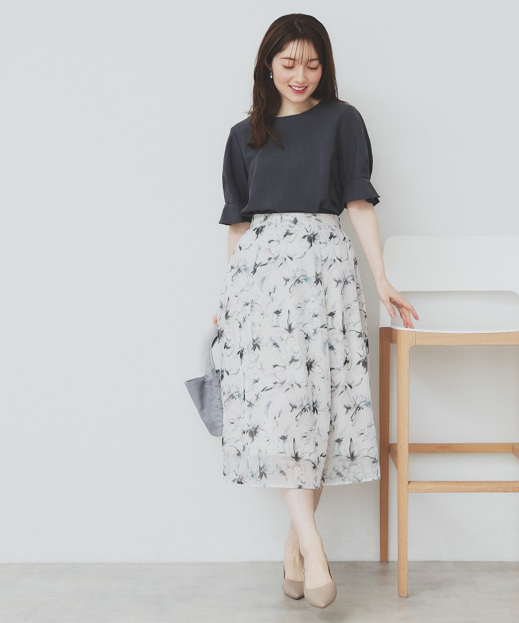 インデックス(index)の《8色展開/XS-LLサイズ》タックパフスリーブブラウス【洗濯機洗い可/吸水速乾/防シワ/抗ピル】57