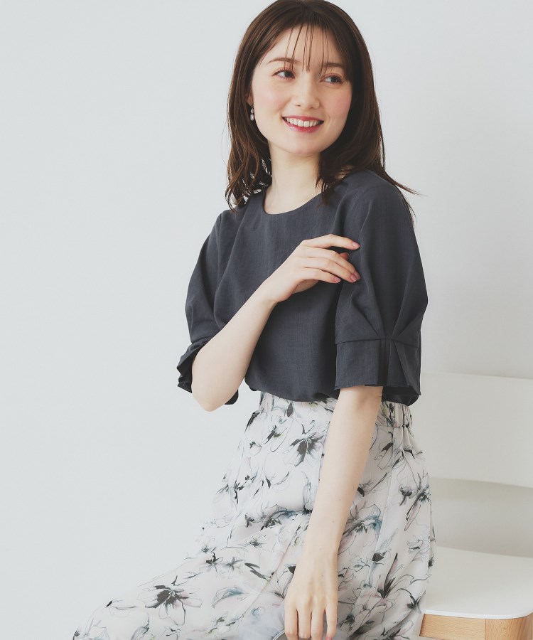 新品未使用 MACHATT タックスリーブパフブラウス ネイビー