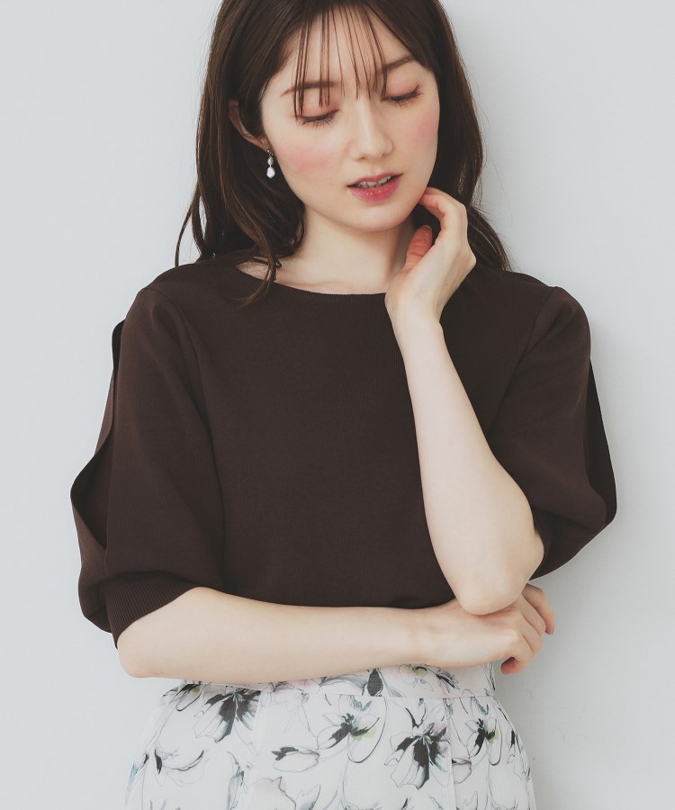 インデックス(index)の《6色展開/XS-LLサイズ》ドライタッチ デザインスリーブニット【洗濯機洗い可/接触冷感/抗ピル】11