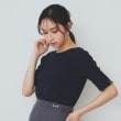 インデックス(index)の《7色展開/XS-LLサイズ》ボートネックリブトップス【UV/洗濯機洗い可】 ネイビー(094)