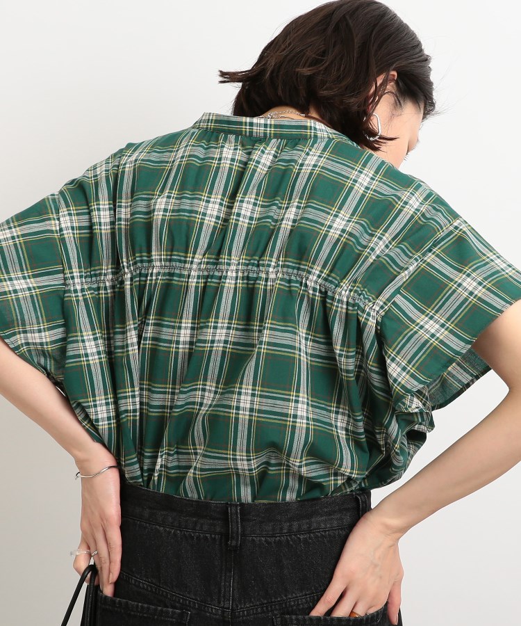 シャーリングチェック柄シャツブラウス(シャツ・ブラウス) | SHOO