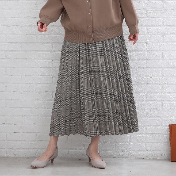 シューラルー(SHOO・LA・RUE)の◆シーズンムード高まる チェック柄 プリーツスカート マキシ・ロングスカート