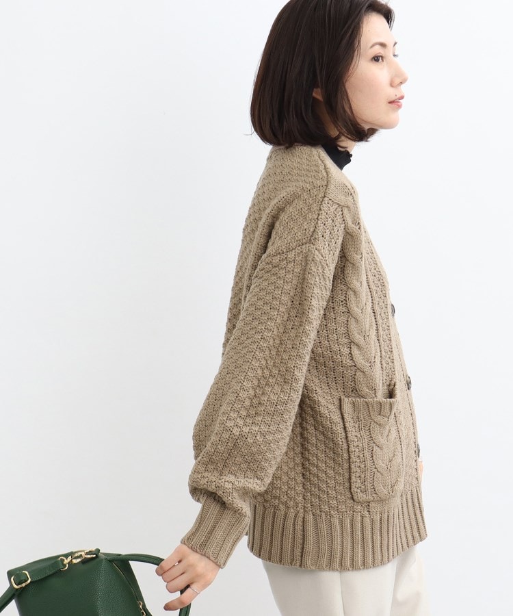 ◇ゆるっと袖がこなれ見え!ざっくりケーブル柄カーディガン ◇ゆるっと袖がこなれ見え!ざっくりケーブル柄カーディガン