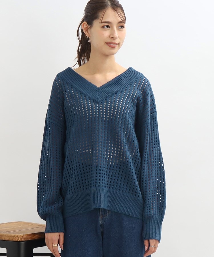◇Vネックメッシュ編みニット(ニット/セーター) | SHOO・LA ◇Vネックメッシュ編みニット(ニット/セーター) | SHOO・LA