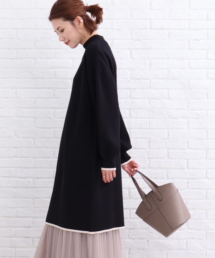 ◇シンプルでキレイ見え!ミラノリブ パイピング ワンピース ◇シンプルでキレイ見え!ミラノリブ パイピング ワンピース