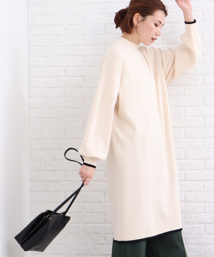 ◇シンプルでキレイ見え!ミラノリブ パイピング ワンピース ◇シンプルでキレイ見え!ミラノリブ パイピング ワンピース