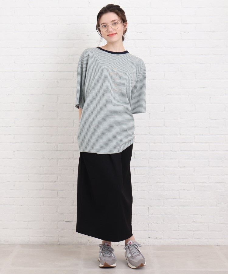 細ボーダーロゴプリントビッグTシャツ(Tシャツ) | SHOO・LA・RUE(シューラルー)| ワールド オンラインストア | WORLD ONLINE STORE 細ボーダーロゴプリントビッグTシャツ(Tシャツ) | SHOO・LA・RUE(シューラルー)| ワールド オンラインストア | WORLD ONLINE STORE