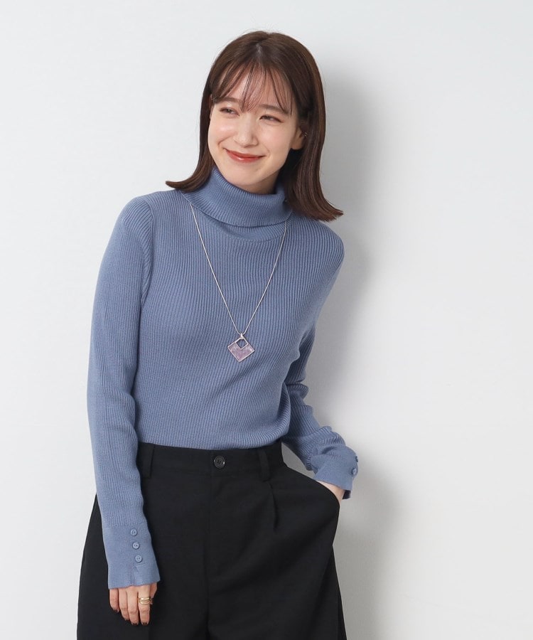シューラルー(SHOO・LA・RUE)の◆【洗える】ちくちくしにくい なめらか リブタートルニット53