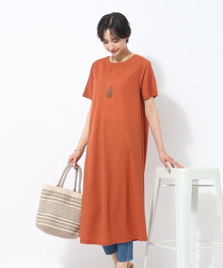1枚着でも】体型カバーも叶う AラインTシャツワンピース(マキシ