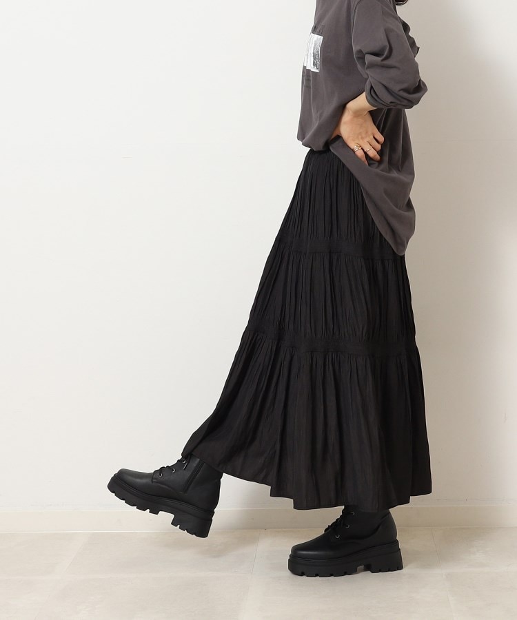 シューラルー(SHOO・LA・RUE)の楽に高見え シャーリング サテンスカート6