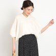 シューラルー(SHOO・LA・RUE)のドルマン衿付きシャツ ホワイト(002)
