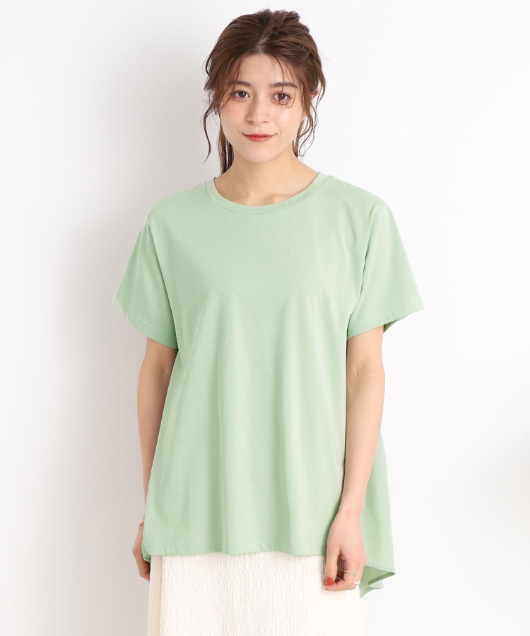 シューラルー(SHOO・LA・RUE)の【接触冷感】体型カバーにはこれ！ 異素材切替Tシャツ25