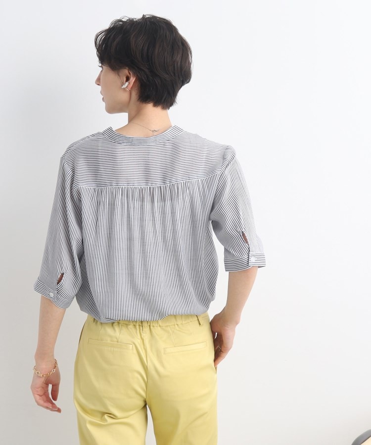 五分袖/体型カバー】 ナチュラル ビンテージ風 シアーシャツ（シャツ