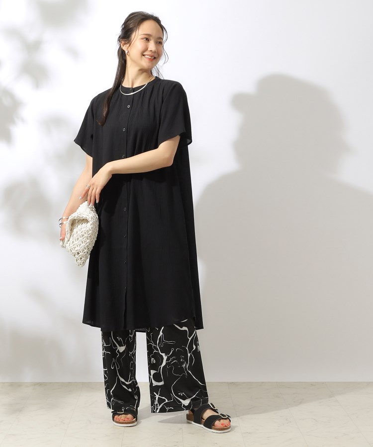 シューラルー(SHOO・LA・RUE)の【洗える】ふんわり さらさら コットンシフォン シャツワンピース3