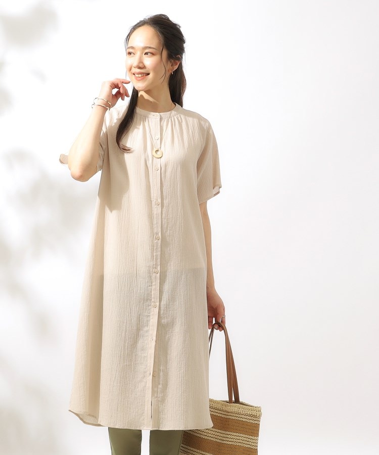 シューラルー(SHOO・LA・RUE)の【洗える】ふんわり さらさら コットンシフォン シャツワンピース11