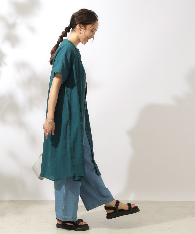 シューラルー(SHOO・LA・RUE)の【洗える】ふんわり さらさら コットンシフォン シャツワンピース9