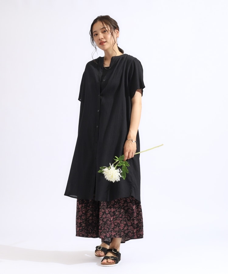 シューラルー(SHOO・LA・RUE)の【洗える】ふんわり さらさら コットンシフォン シャツワンピース34