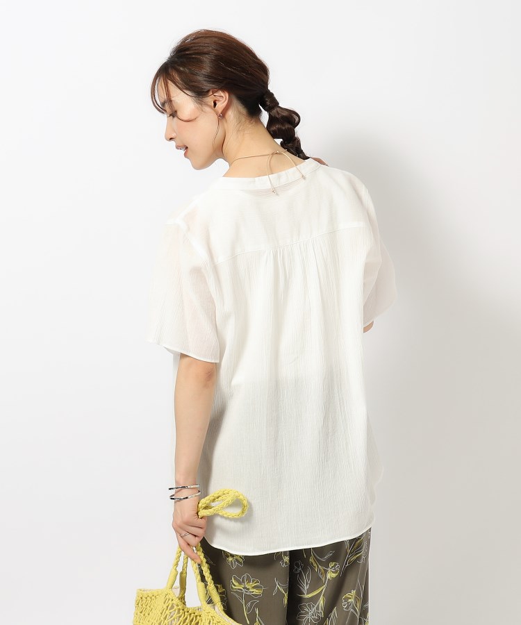 シューラルー(SHOO・LA・RUE)の【洗える】ふんわり さらさら コットンシフォン 半袖ブラウス12
