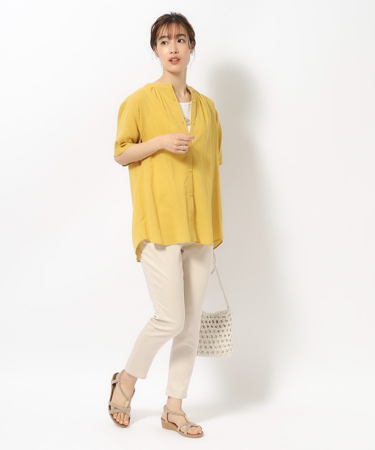 シューラルー(SHOO・LA・RUE)の【洗える】ふんわり さらさら コットンシフォン 半袖ブラウス25