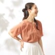 シューラルー(SHOO・LA・RUE)の【洗える】ふんわり さらさら コットンシフォン 半袖スキッパーブラウス13