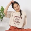 シューラルー(SHOO・LA・RUE)の【洗える/プチプラ/綿100％】グラフィック半袖ゆるTシャツ グレージュ(350)