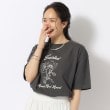 シューラルー(SHOO・LA・RUE)の【洗える/プチプラ/綿100％】グラフィック半袖ゆるTシャツ チャコールグレー(414)