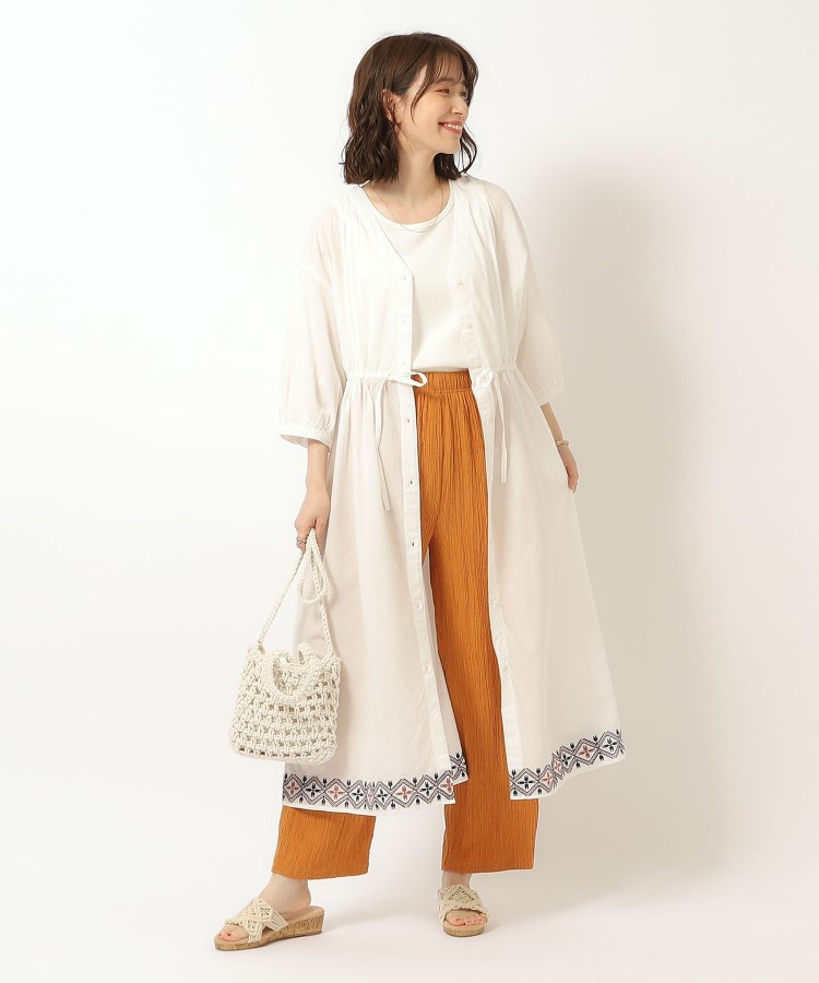 シューラルー(SHOO・LA・RUE)のさらりと着こなす インド綿 裾刺繍ワンピース5