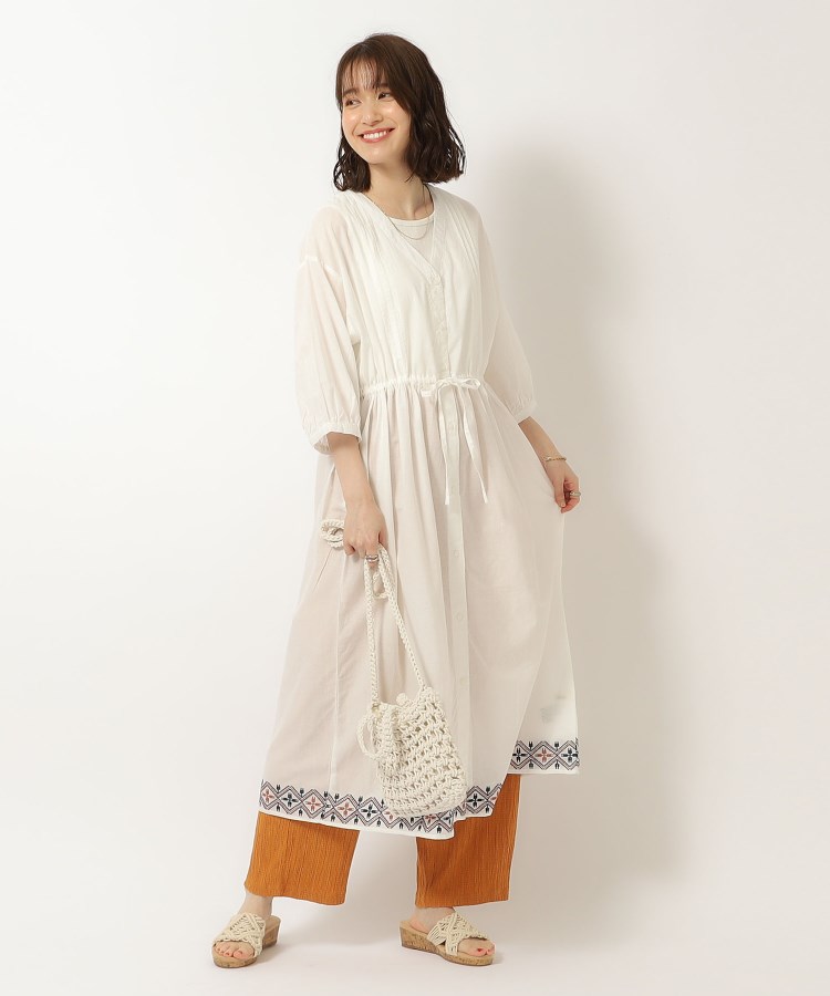 シューラルー(SHOO・LA・RUE)のさらりと着こなす インド綿 裾刺繍ワンピース6