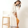 シューラルー(SHOO・LA・RUE)のさらりと着こなす インド綿 裾刺繍ワンピース ホワイト(001)