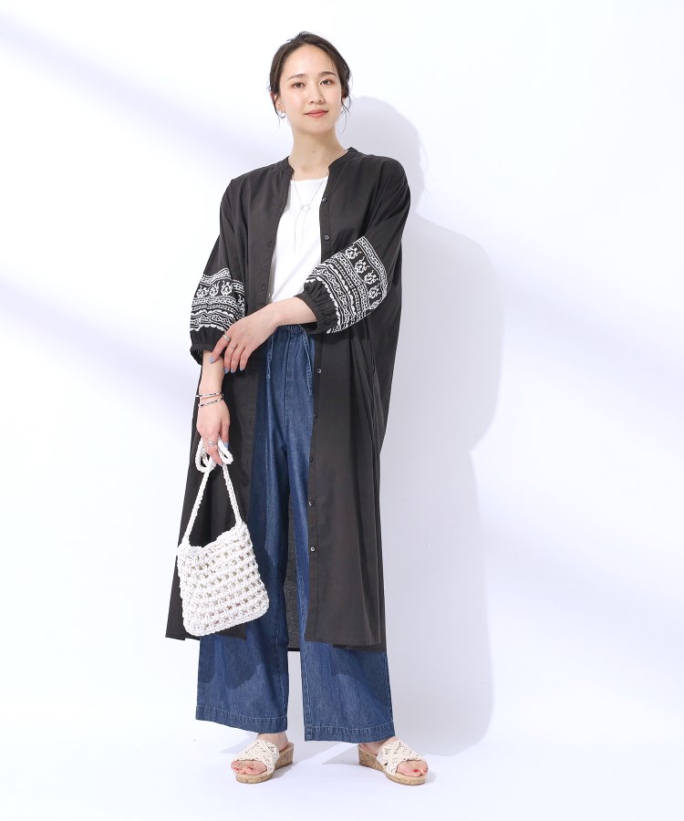 シューラルー(SHOO・LA・RUE)の【洗える/インド綿100％】ふわっと広がる お袖刺繍ワンピース6